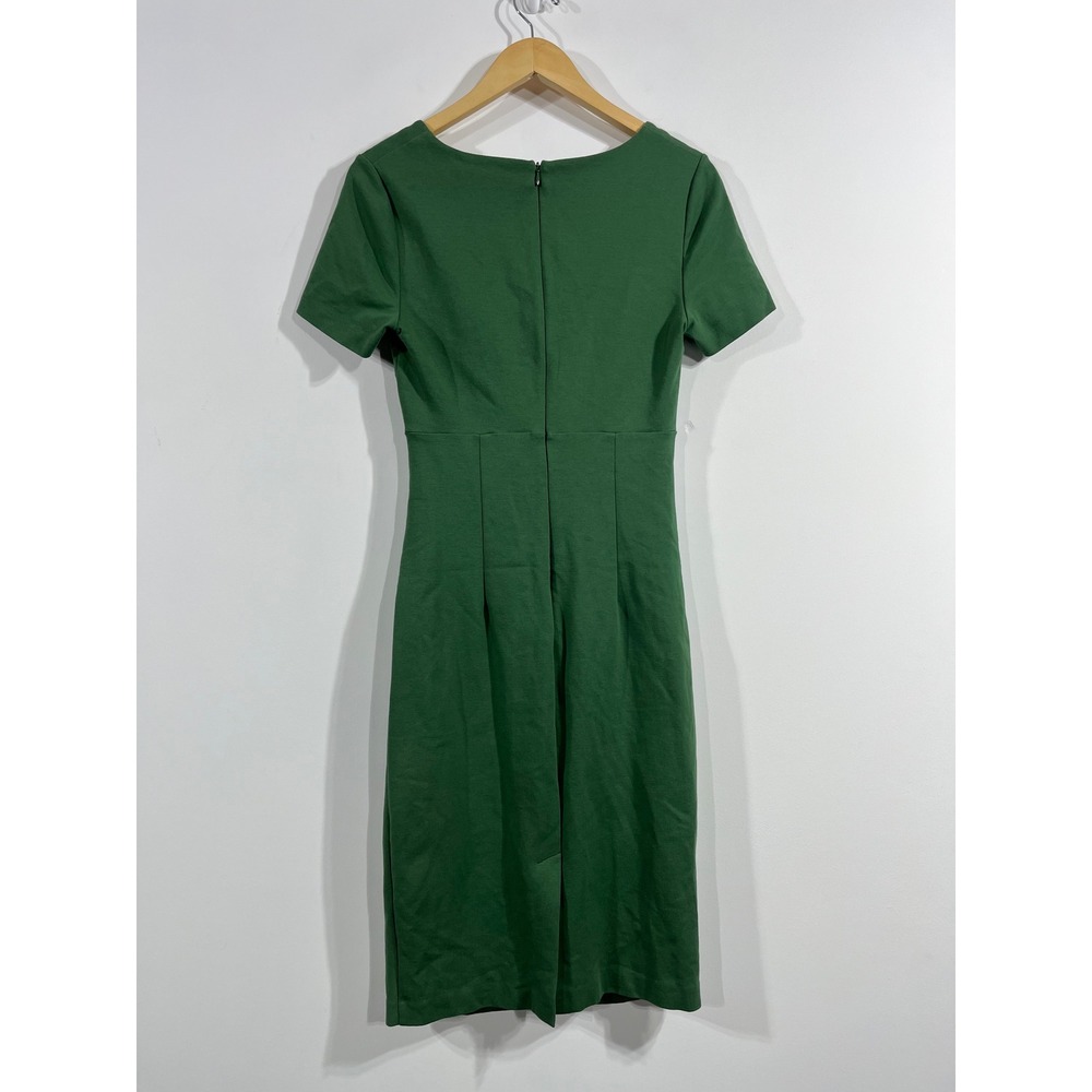 Boden Career Minimalist Ruched Sheath Dress Womens 8 Green Office Neutral Chic - Picture 4 of 10